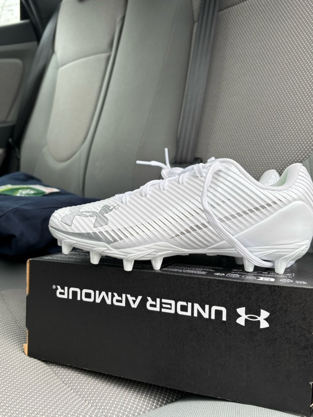 Under Armour White Kids Baseball Cleats